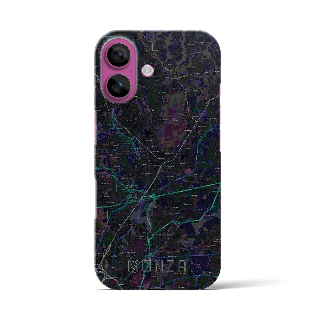 【モンツァ(イタリア)】地図柄iPhoneケース(バックカバータイプ)