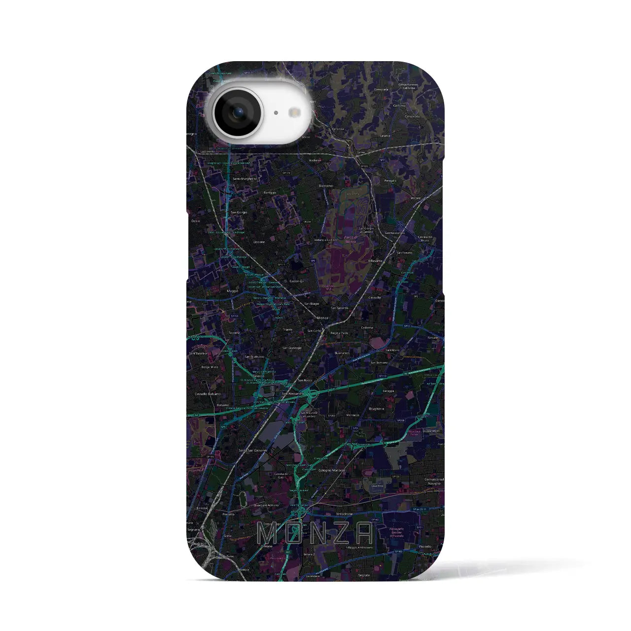 【モンツァ(イタリア)】地図柄iPhoneケース(バックカバータイプ)