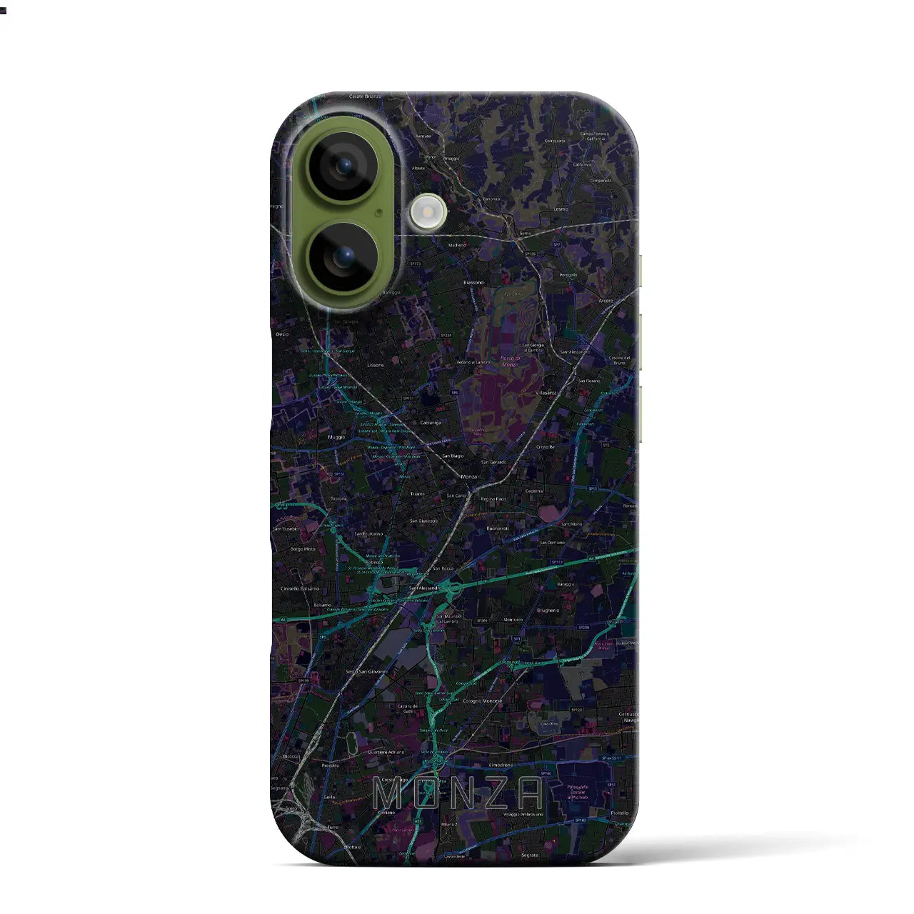 【モンツァ(イタリア)】地図柄iPhoneケース(バックカバータイプ)