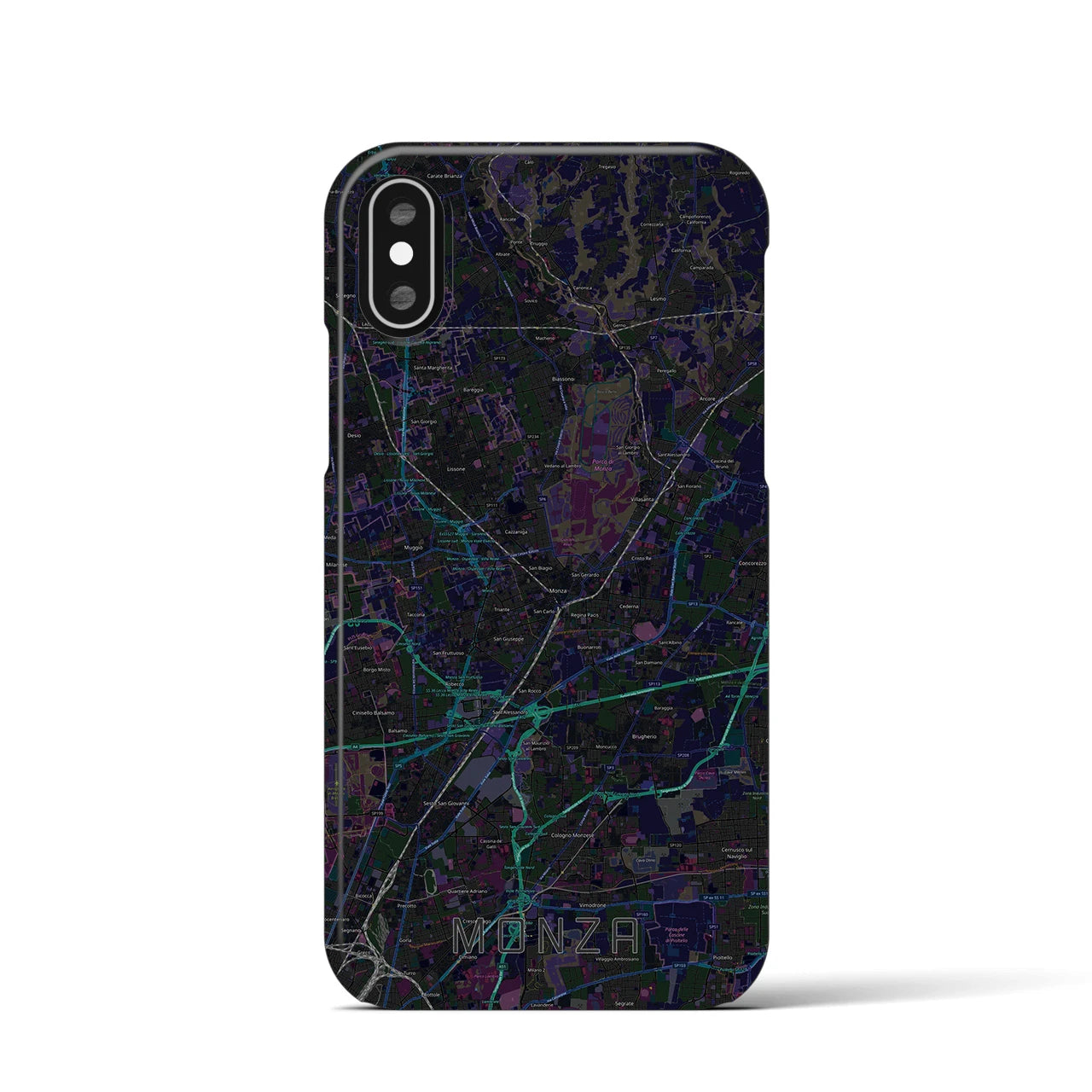 【モンツァ(イタリア)】地図柄iPhoneケース(バックカバータイプ)