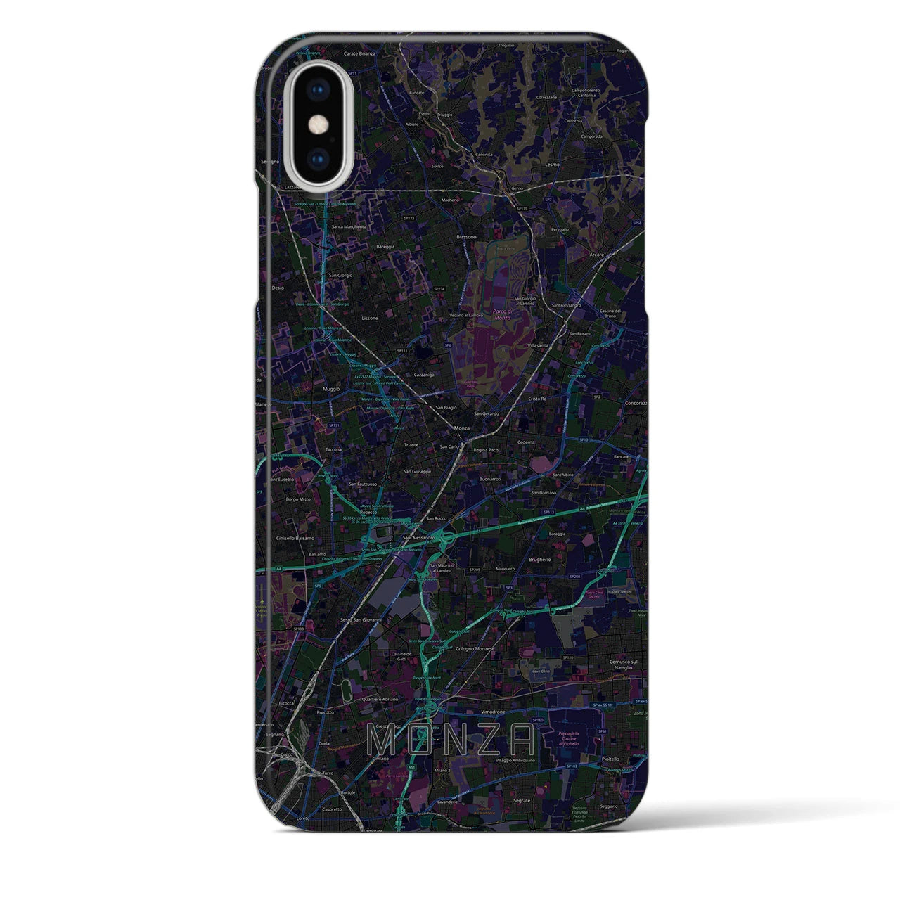 【モンツァ(イタリア)】地図柄iPhoneケース(バックカバータイプ)