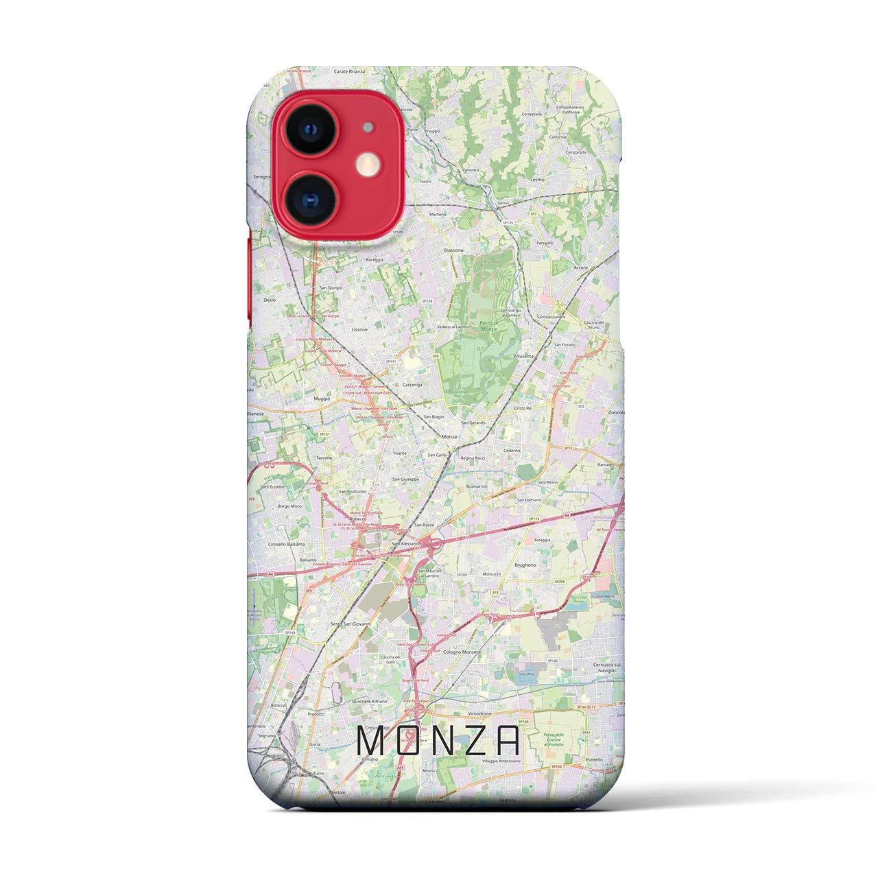 【モンツァ(イタリア)】地図柄iPhoneケース(バックカバータイプ)