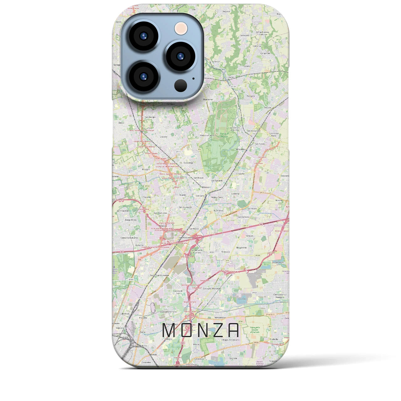 【モンツァ(イタリア)】地図柄iPhoneケース(バックカバータイプ)