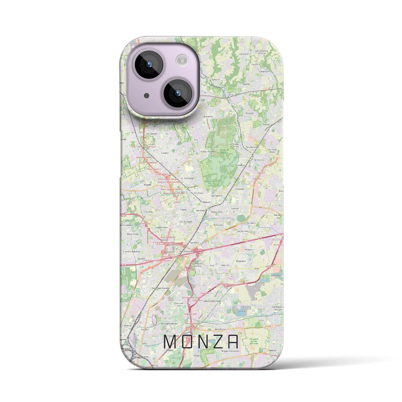 【モンツァ(イタリア)】地図柄iPhoneケース(バックカバータイプ)