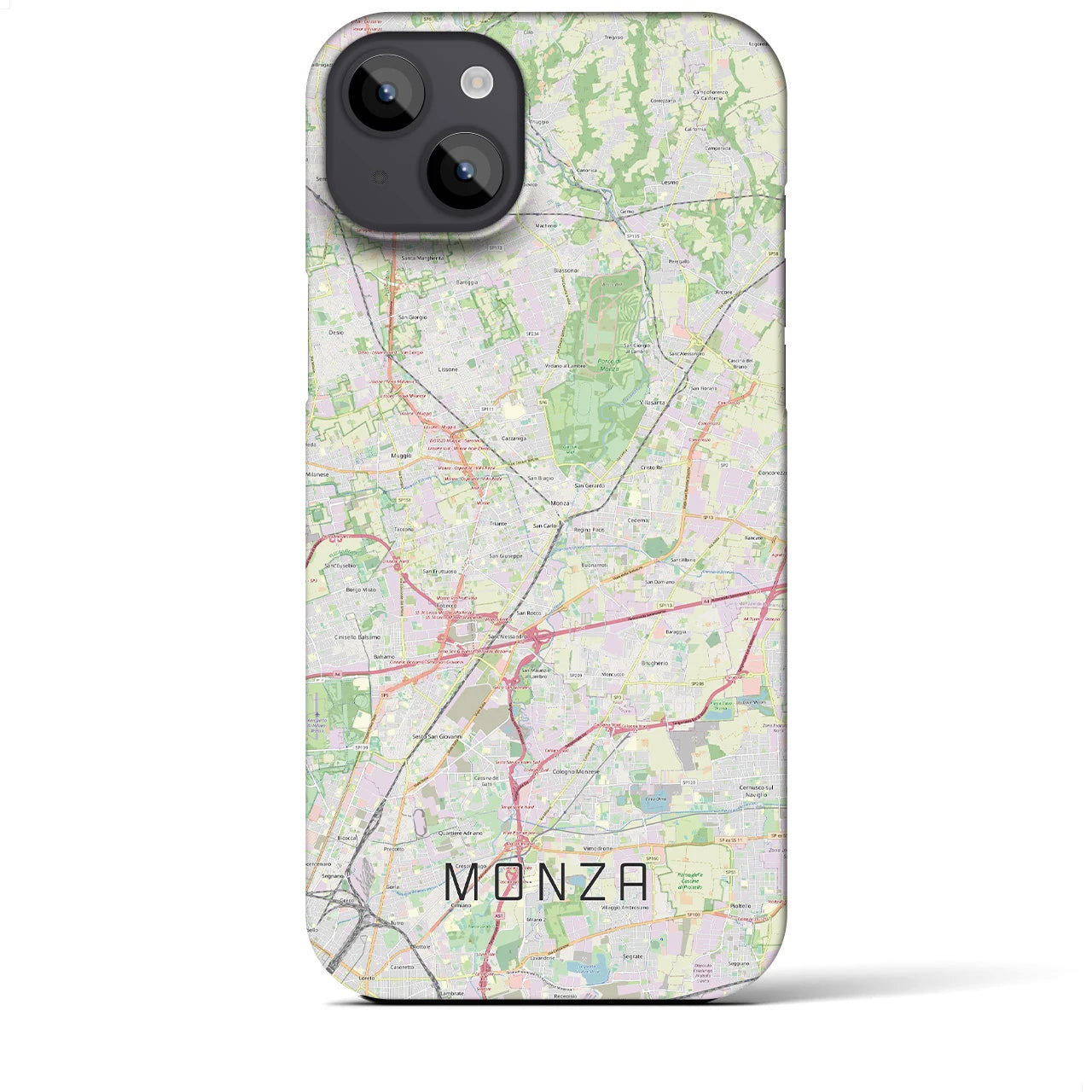 【モンツァ(イタリア)】地図柄iPhoneケース(バックカバータイプ)