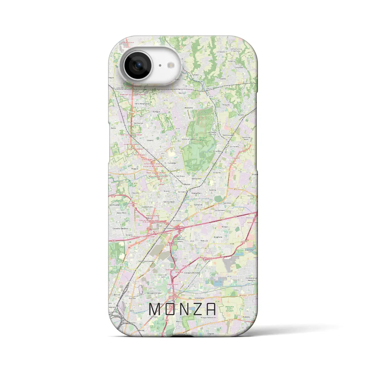 【モンツァ(イタリア)】地図柄iPhoneケース(バックカバータイプ)