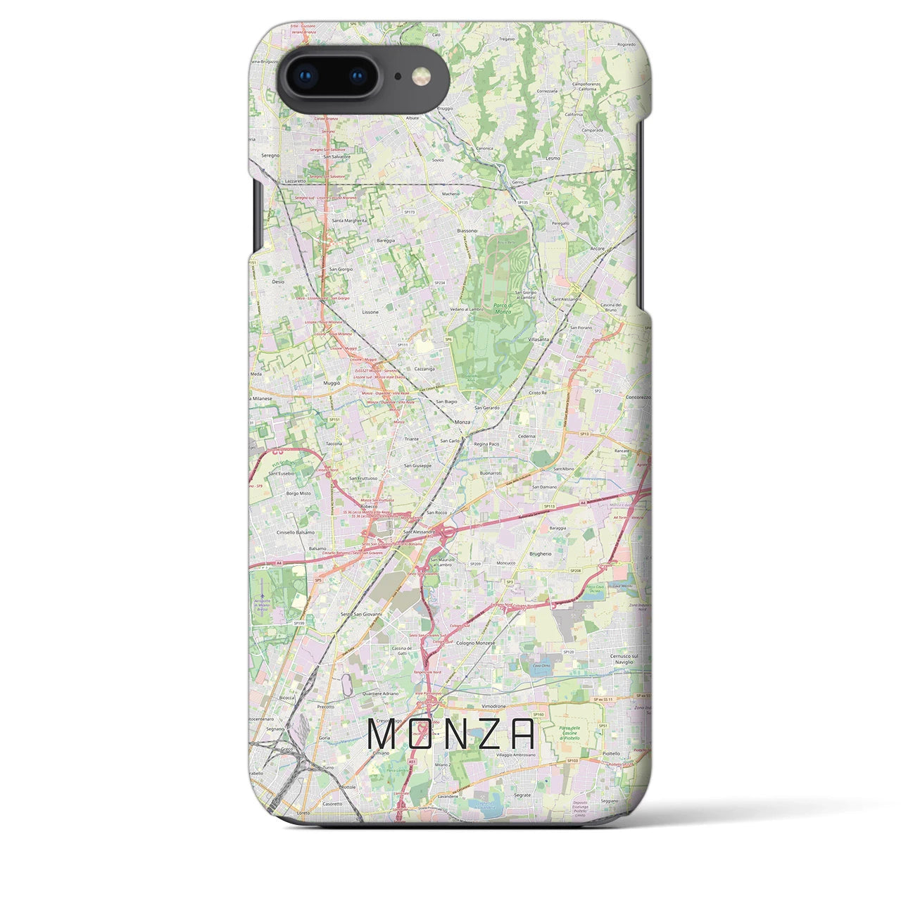 【モンツァ(イタリア)】地図柄iPhoneケース(バックカバータイプ)