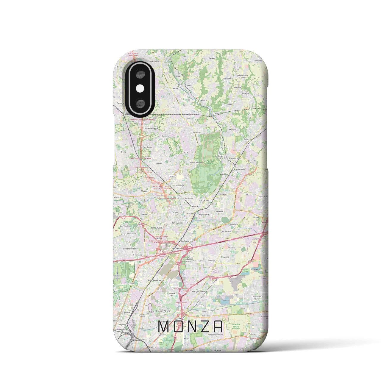 【モンツァ(イタリア)】地図柄iPhoneケース(バックカバータイプ)