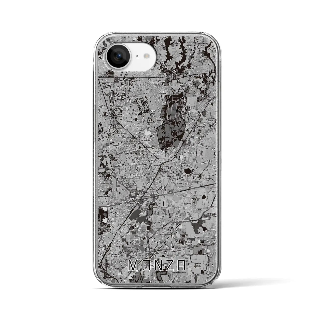 【モンツァ(イタリア)】地図柄iPhoneケース(クリアタイプ)