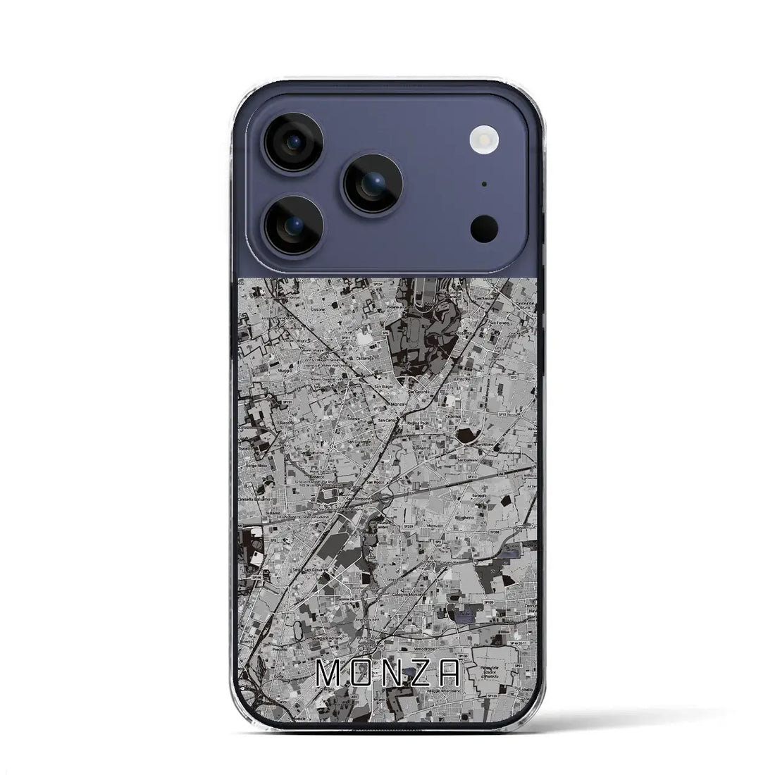 【モンツァ(イタリア)】地図柄iPhoneケース(クリアタイプ)