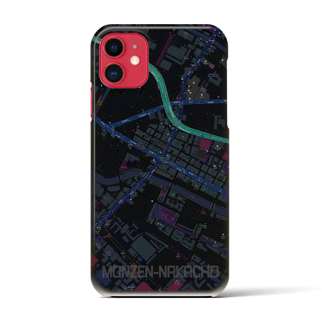 【門前仲町(東京都)】地図柄iPhoneケース(バックカバータイプ)