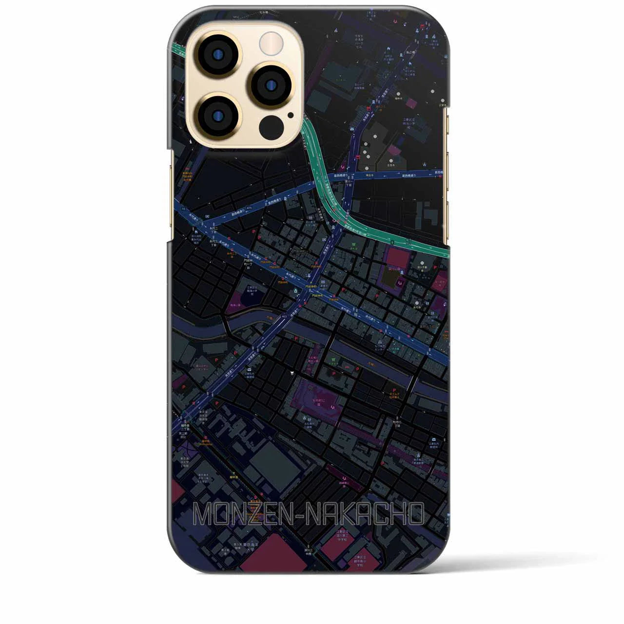 【門前仲町(東京都)】地図柄iPhoneケース(バックカバータイプ)