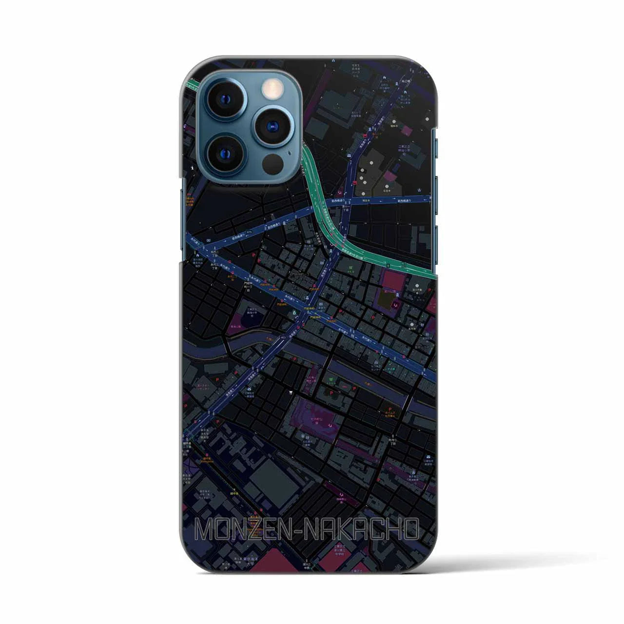 【門前仲町(東京都)】地図柄iPhoneケース(バックカバータイプ)