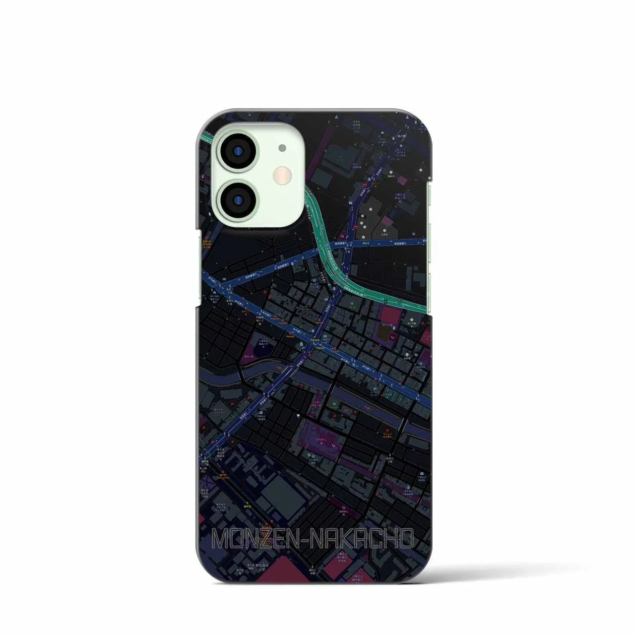 【門前仲町(東京都)】地図柄iPhoneケース(バックカバータイプ)