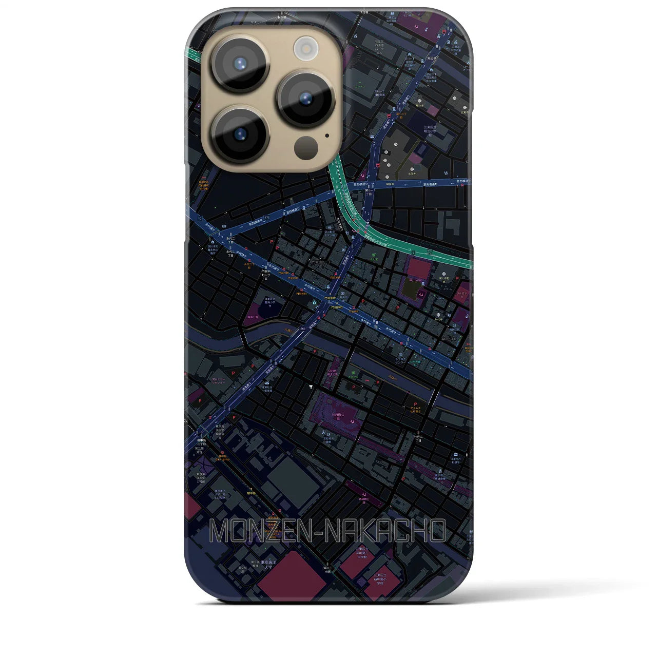 【門前仲町(東京都)】地図柄iPhoneケース(バックカバータイプ)