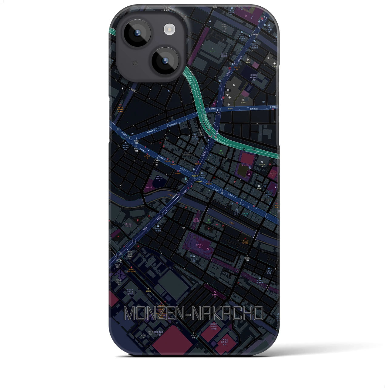 【門前仲町(東京都)】地図柄iPhoneケース(バックカバータイプ)