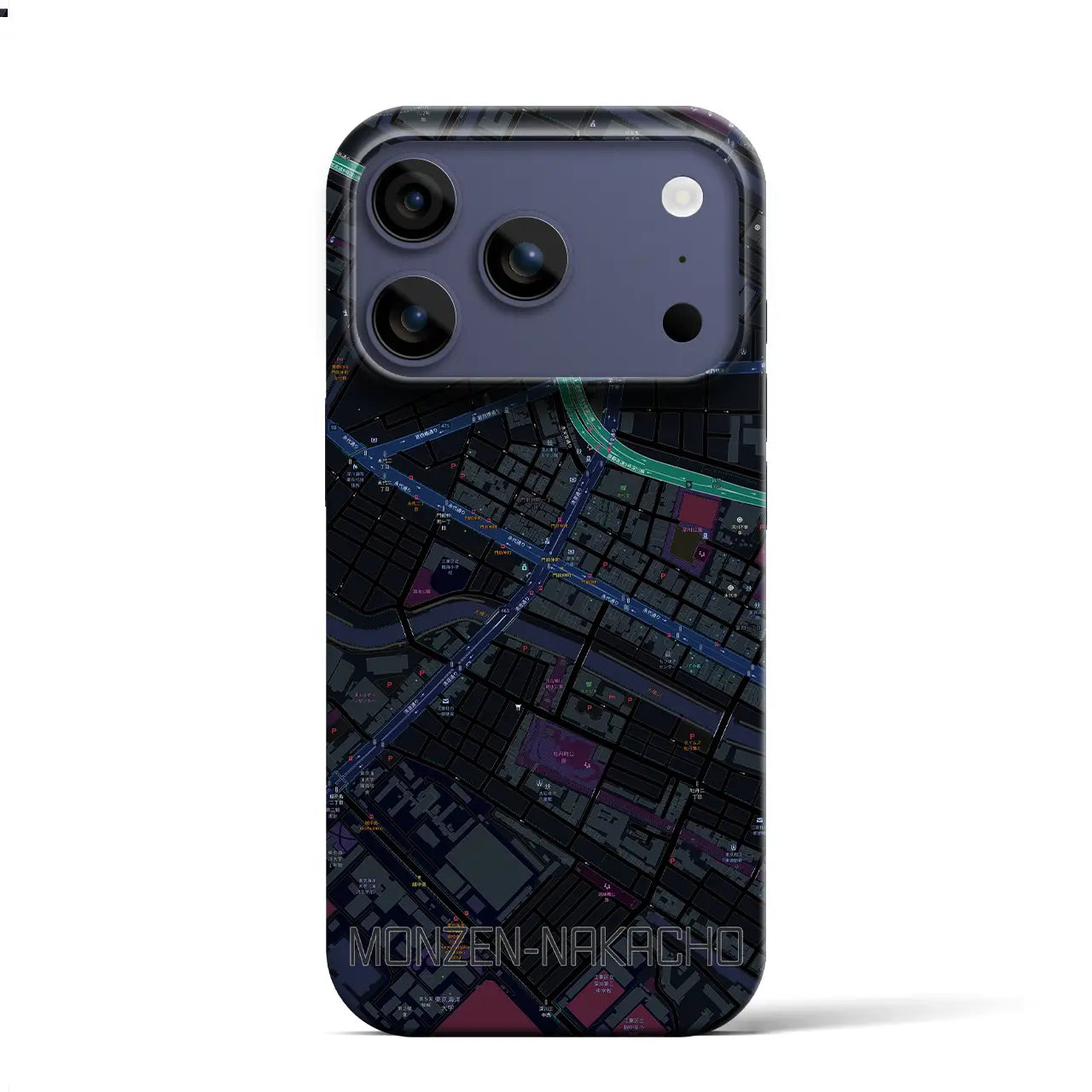 【門前仲町(東京都)】地図柄iPhoneケース(バックカバータイプ)