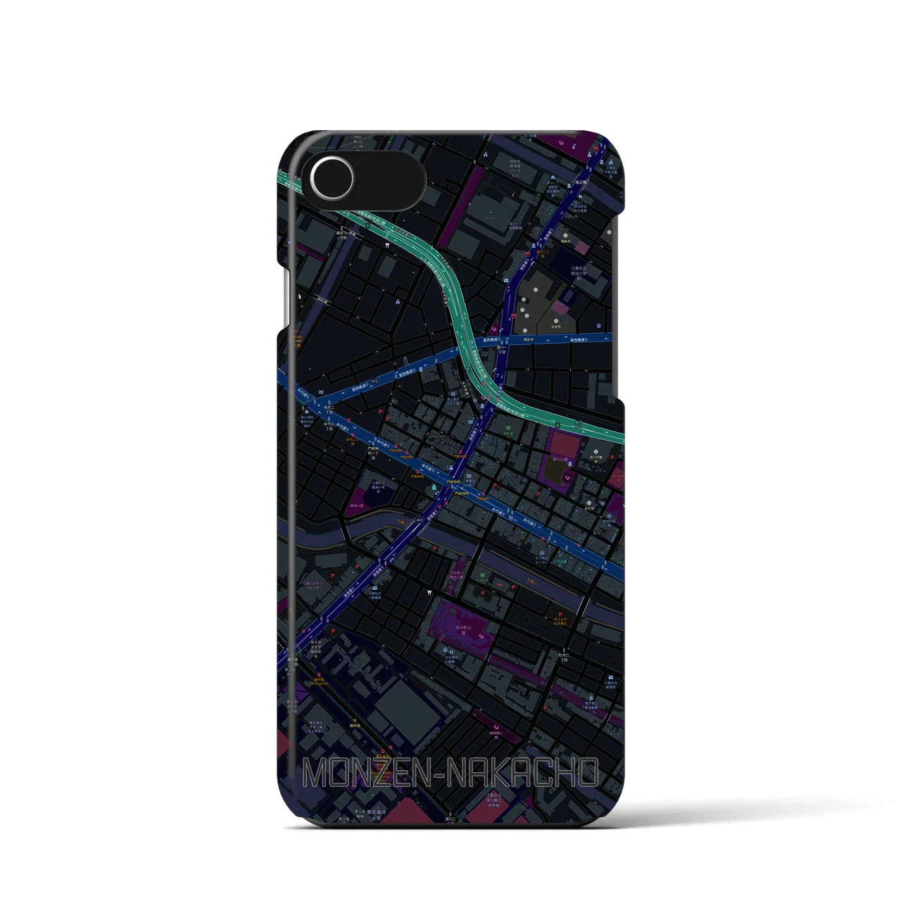 【門前仲町(東京都)】地図柄iPhoneケース(バックカバータイプ)