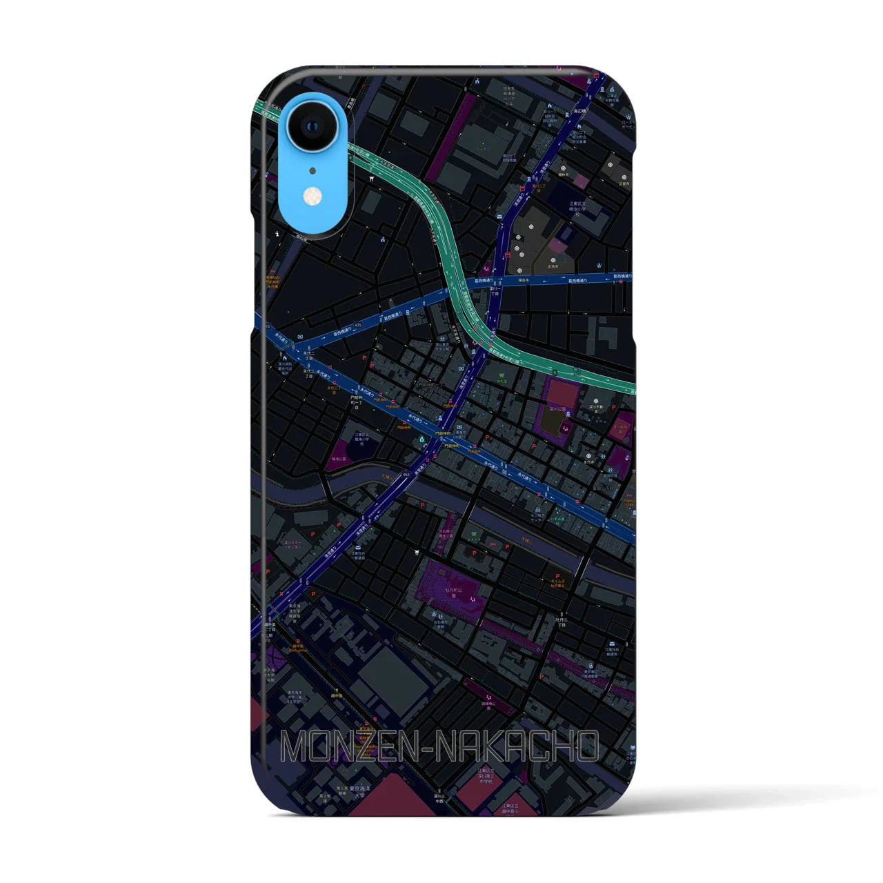 【門前仲町(東京都)】地図柄iPhoneケース(バックカバータイプ)