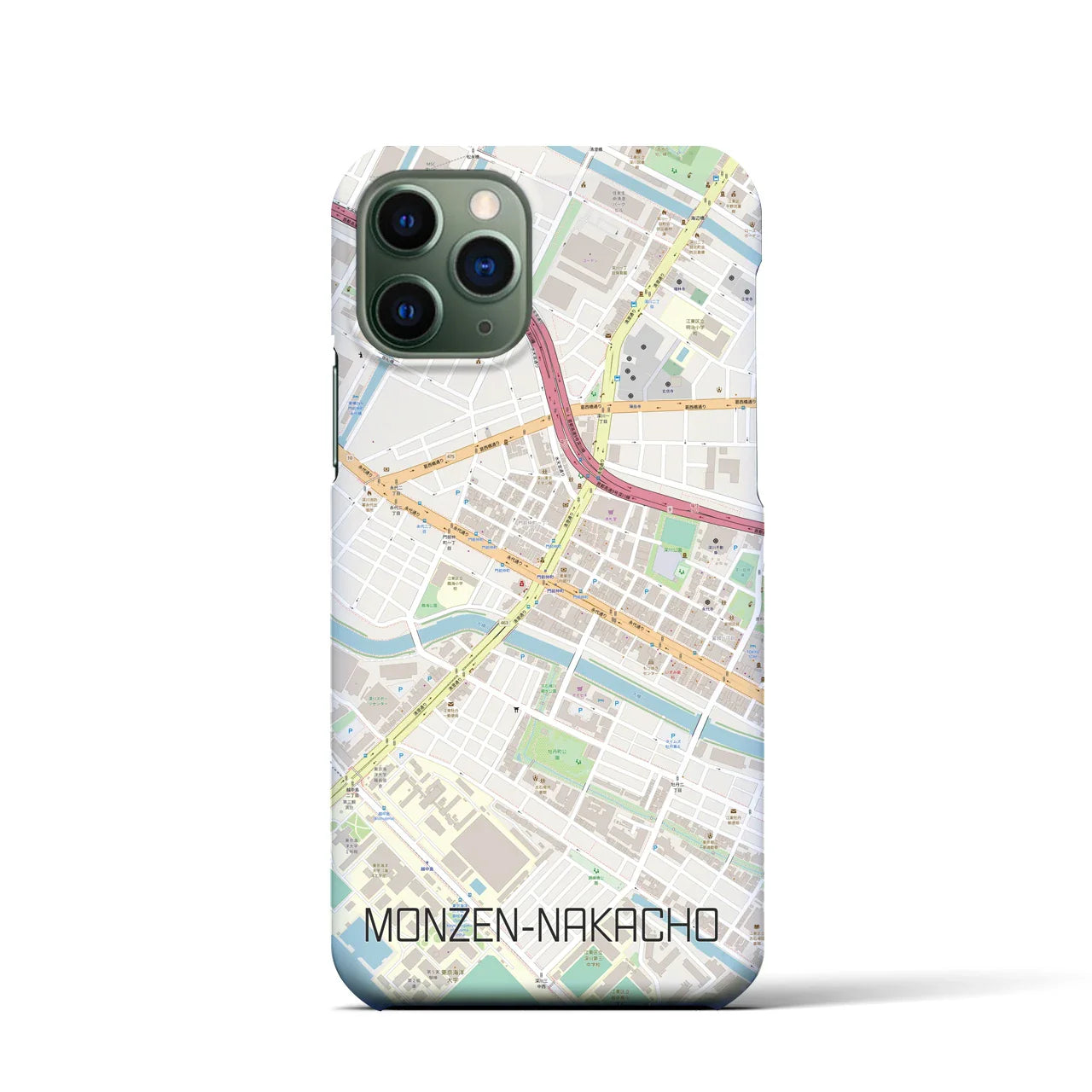 【門前仲町(東京都)】地図柄iPhoneケース(バックカバータイプ)