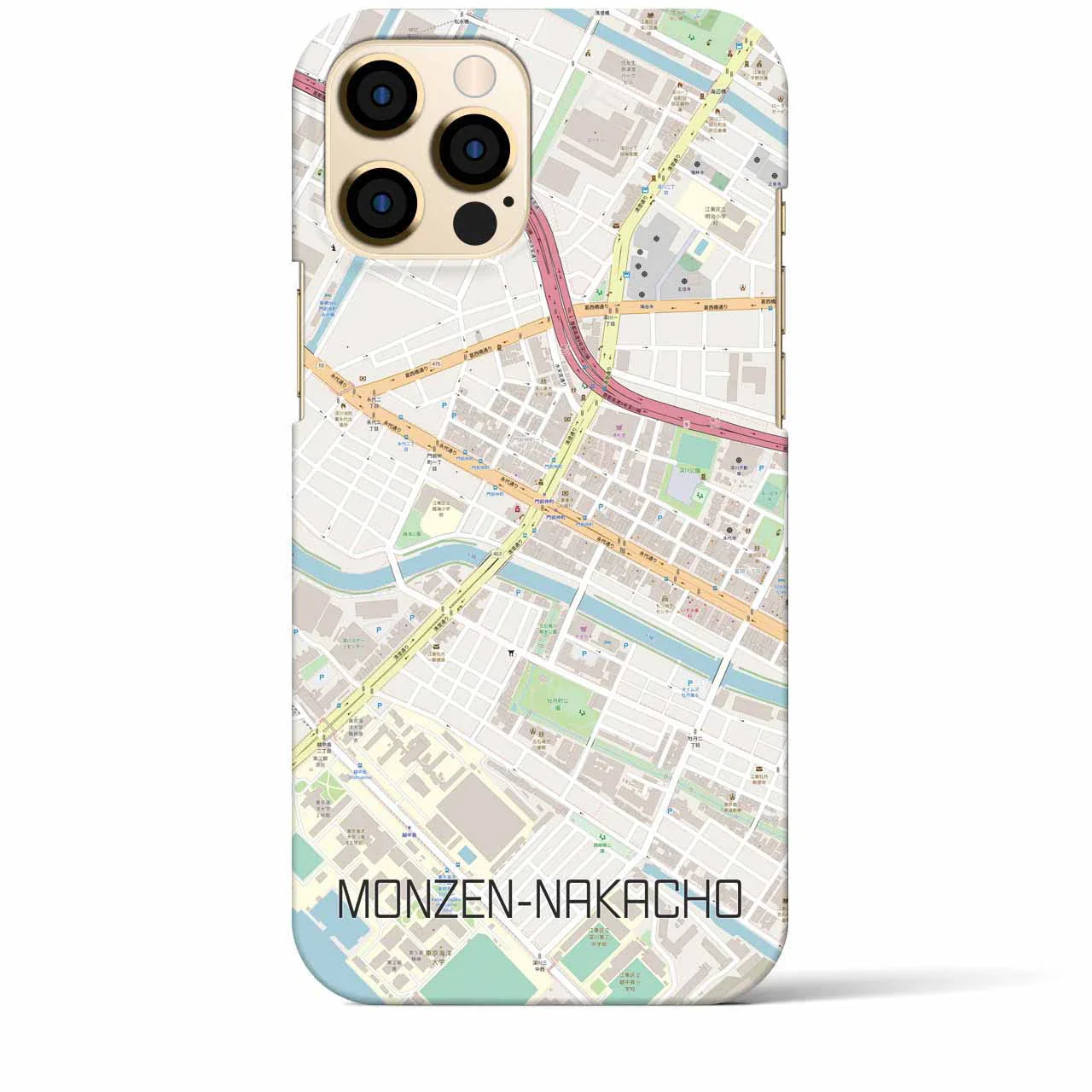 【門前仲町(東京都)】地図柄iPhoneケース(バックカバータイプ)
