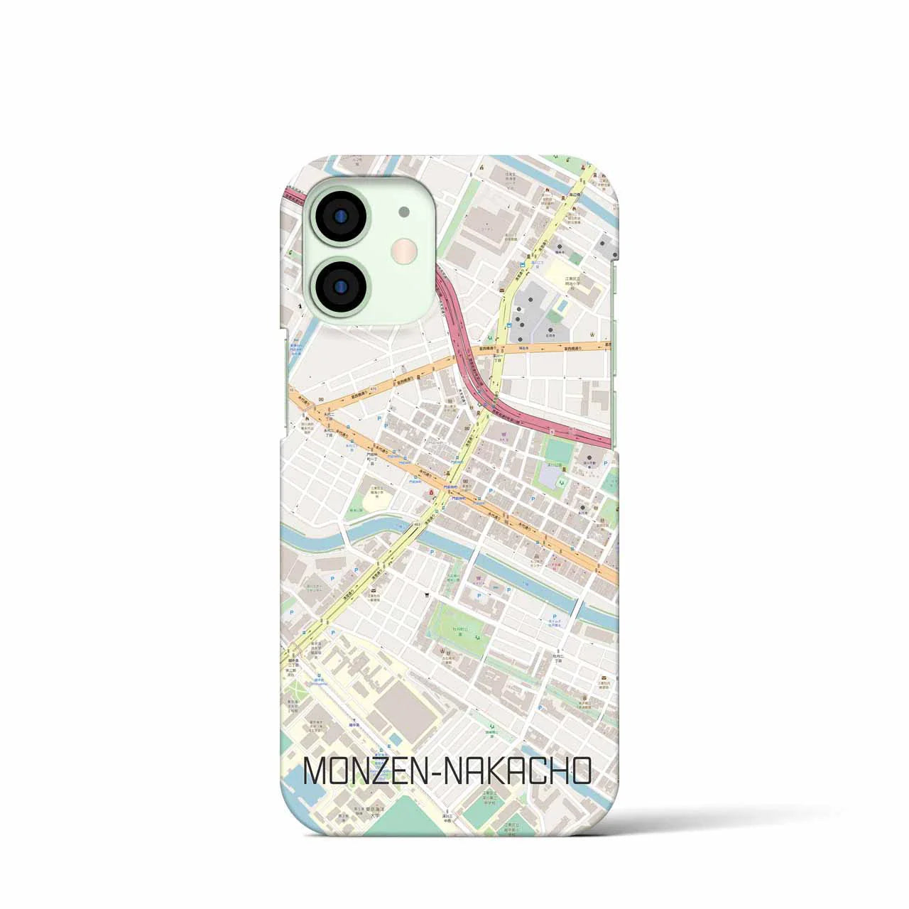 【門前仲町(東京都)】地図柄iPhoneケース(バックカバータイプ)