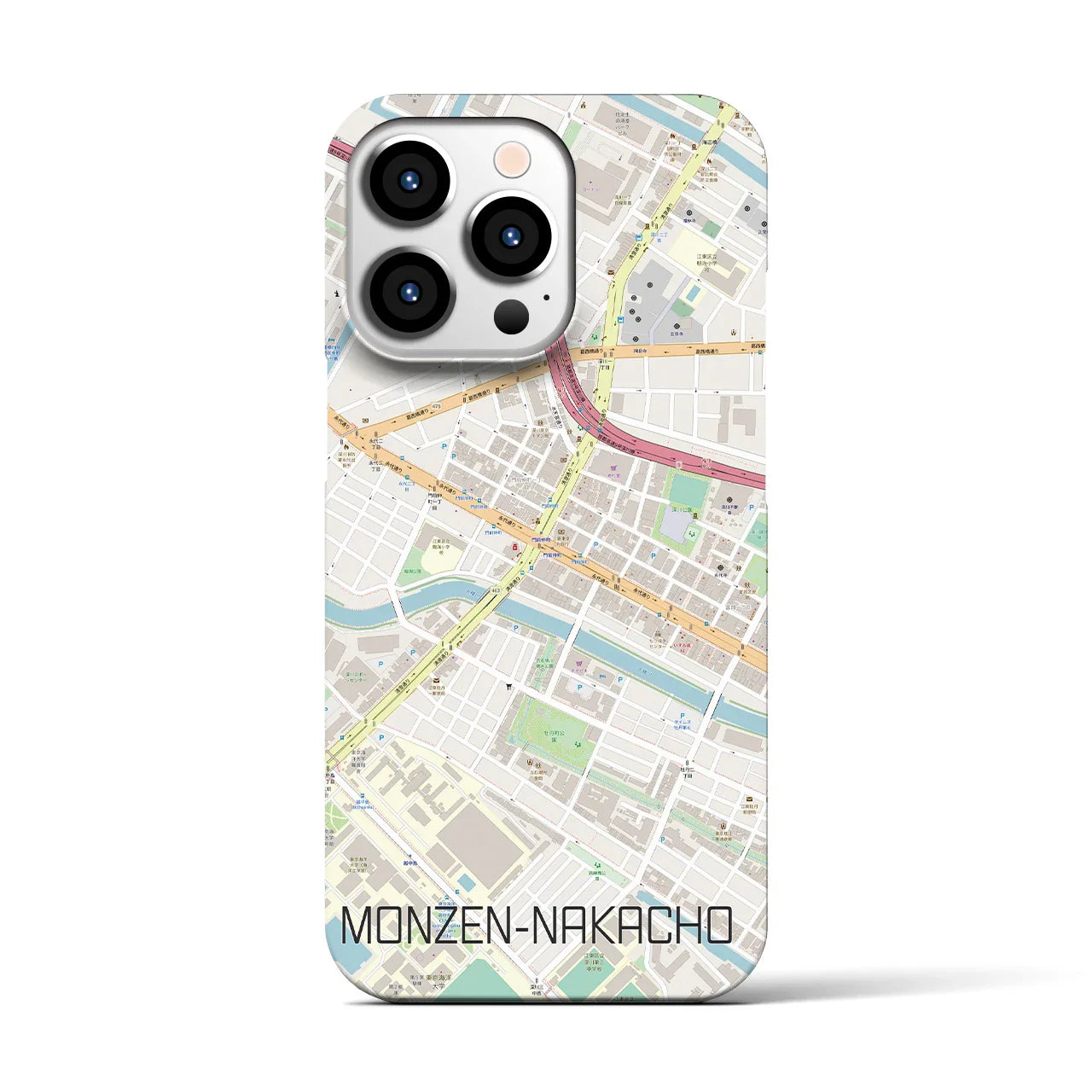 【門前仲町(東京都)】地図柄iPhoneケース(バックカバータイプ)