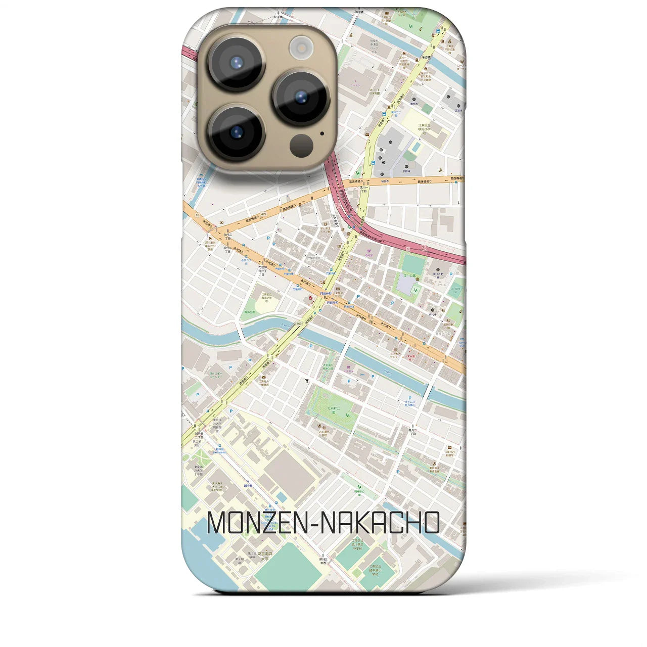 【門前仲町(東京都)】地図柄iPhoneケース(バックカバータイプ)
