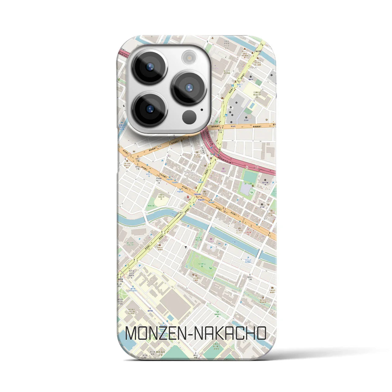 【門前仲町(東京都)】地図柄iPhoneケース(バックカバータイプ)