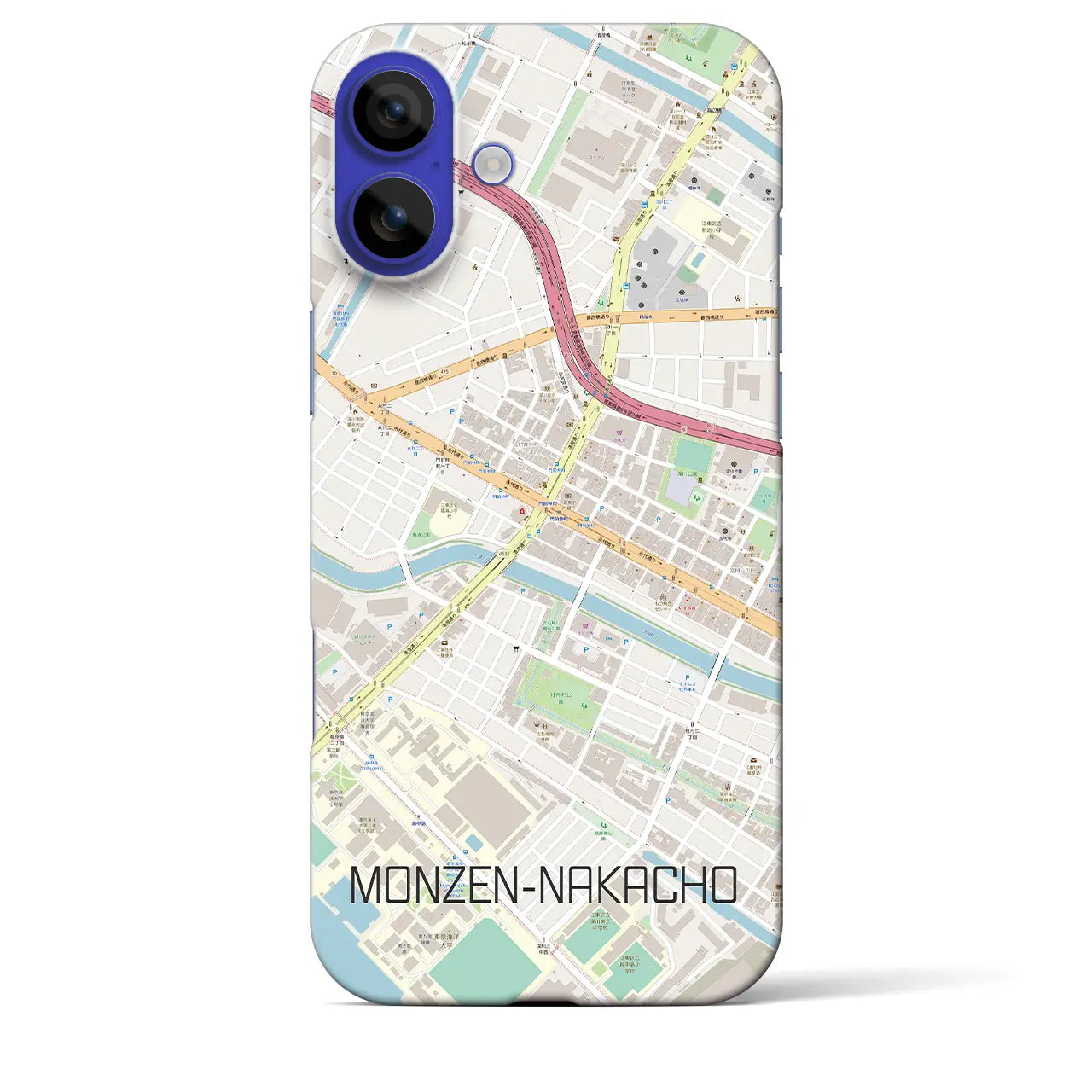 【門前仲町(東京都)】地図柄iPhoneケース(バックカバータイプ)ナチュラル・iPhone 16 Pro Max 用