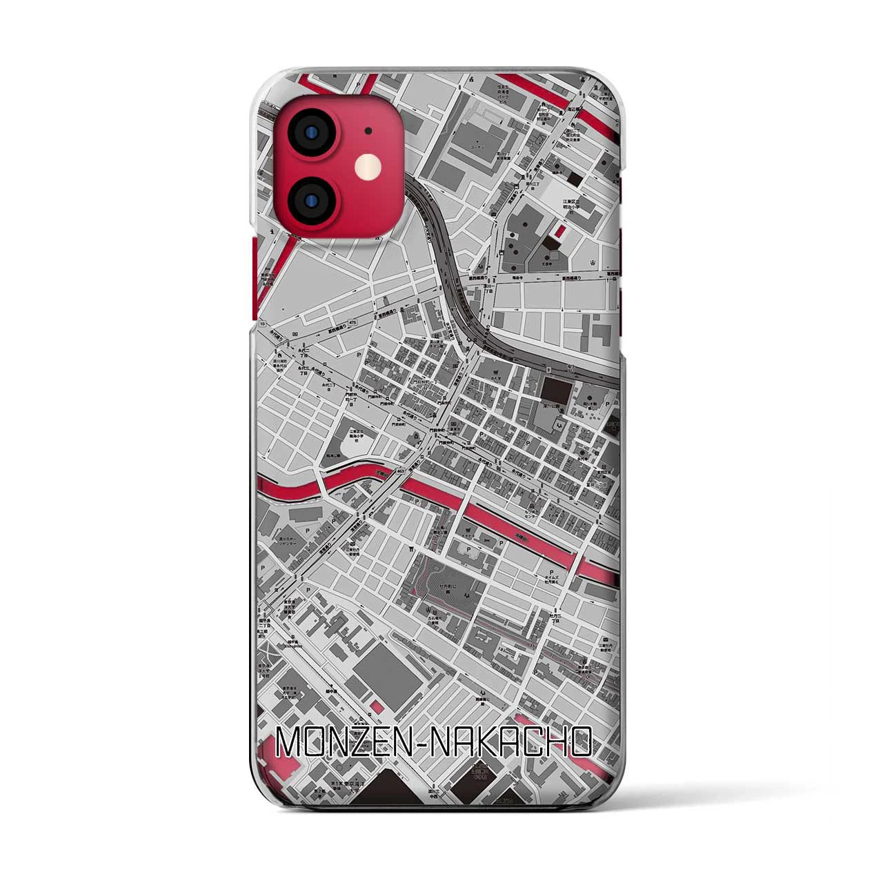 【門前仲町(東京都)】地図柄iPhoneケース(クリアタイプ)
