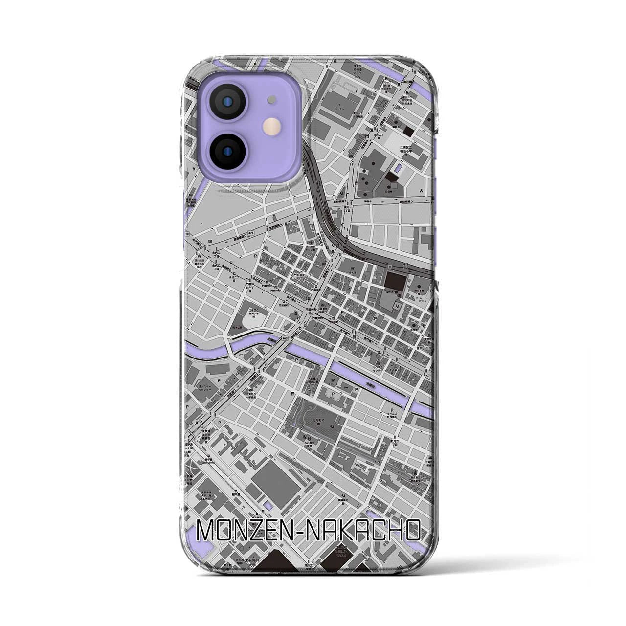 【門前仲町(東京都)】地図柄iPhoneケース(クリアタイプ)