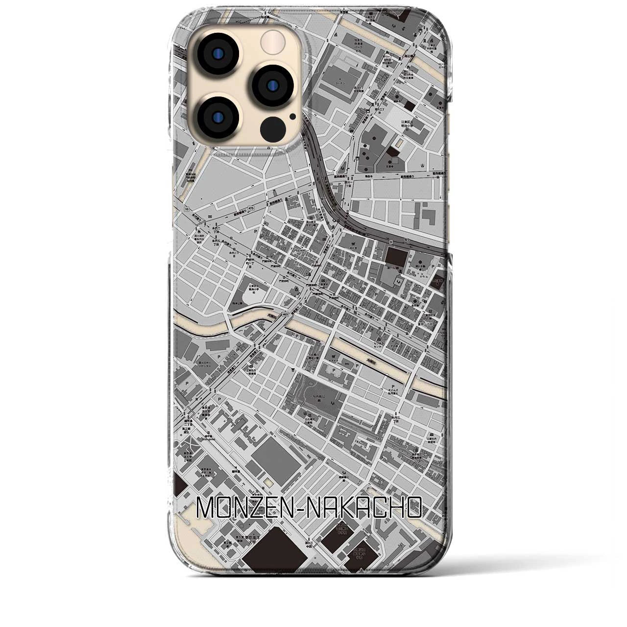 【門前仲町(東京都)】地図柄iPhoneケース(クリアタイプ)