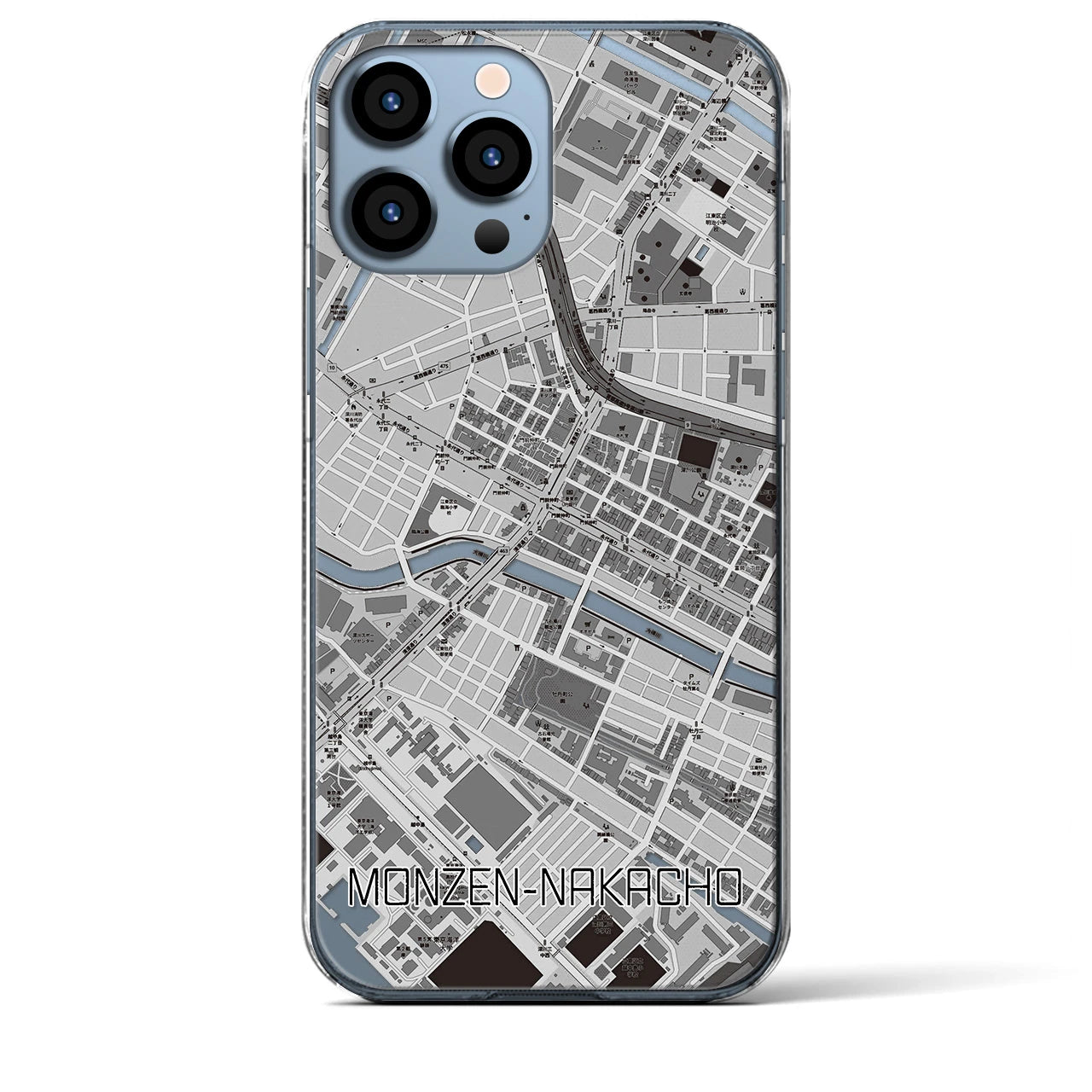 【門前仲町(東京都)】地図柄iPhoneケース(クリアタイプ)