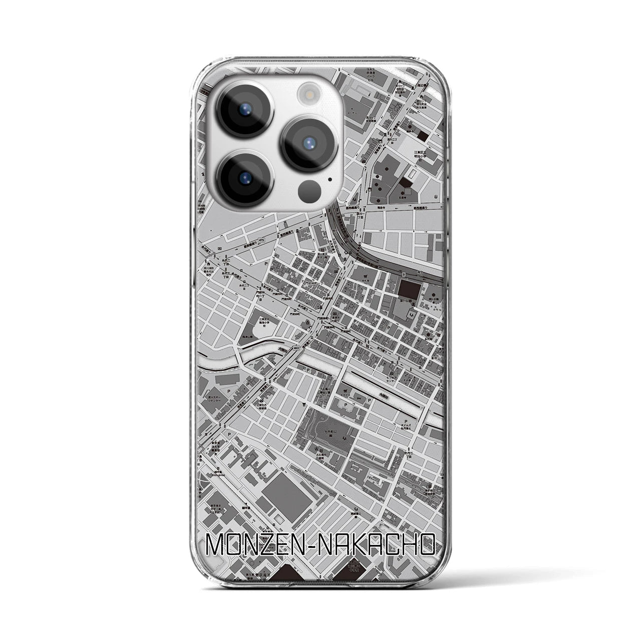 【門前仲町(東京都)】地図柄iPhoneケース(クリアタイプ)