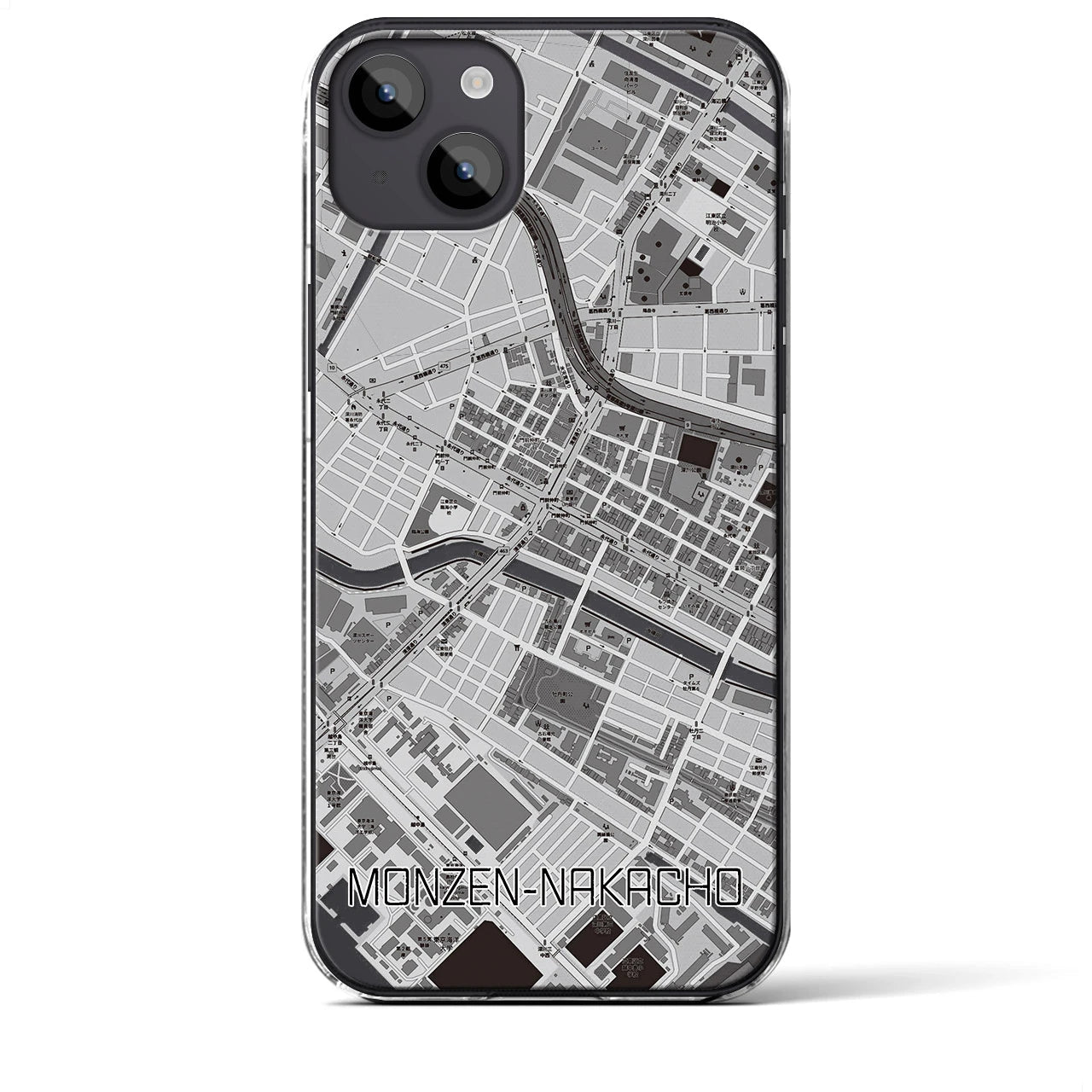 【門前仲町(東京都)】地図柄iPhoneケース(クリアタイプ)