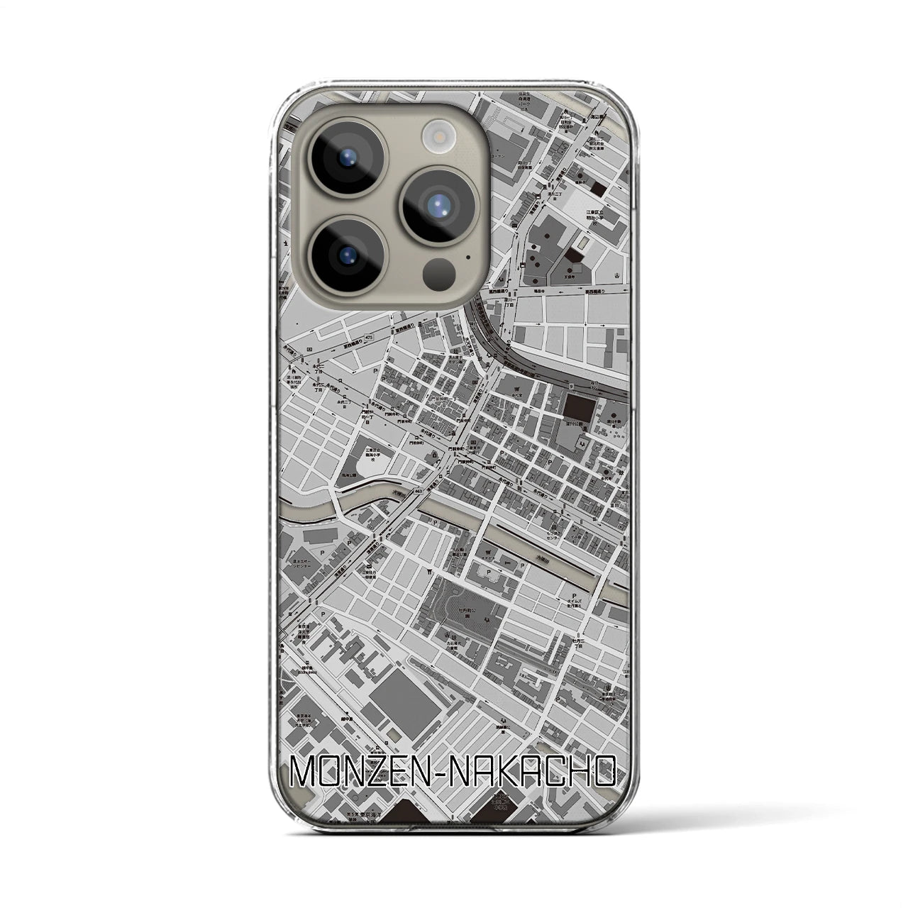 【門前仲町(東京都)】地図柄iPhoneケース(クリアタイプ)