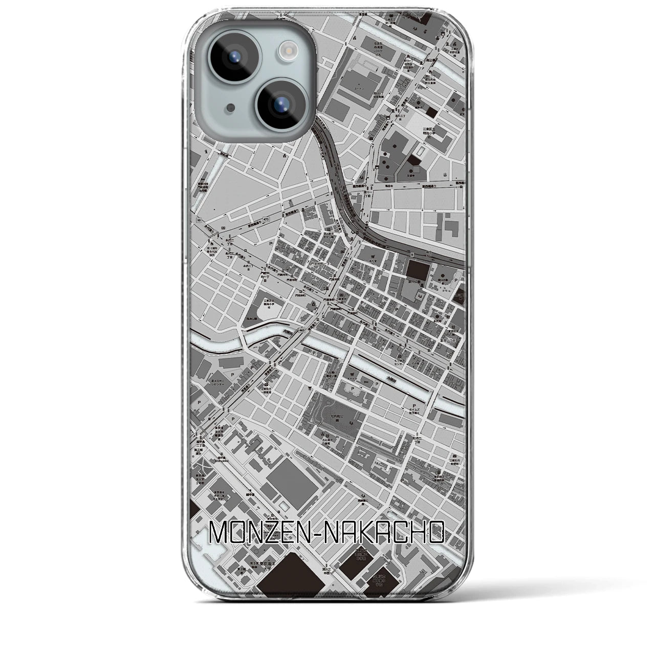 【門前仲町(東京都)】地図柄iPhoneケース(クリアタイプ)