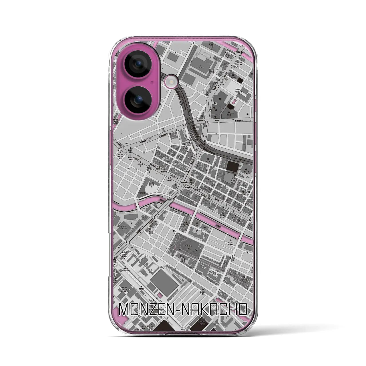 【門前仲町(東京都)】地図柄iPhoneケース(クリアタイプ)