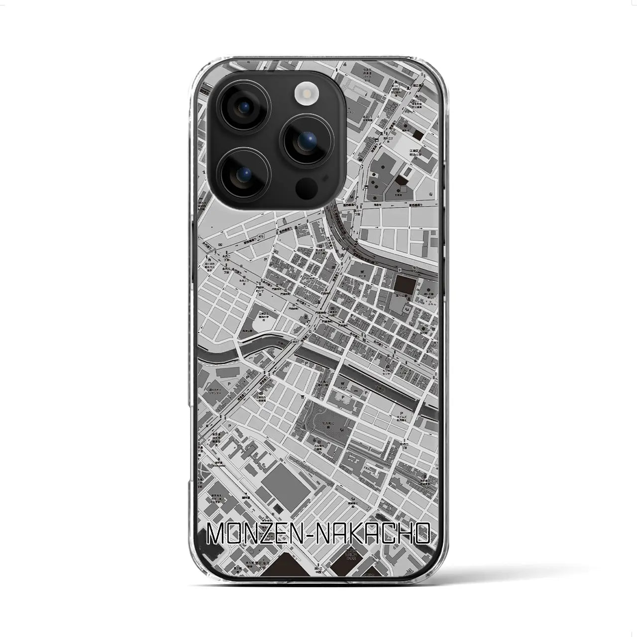 【門前仲町(東京都)】地図柄iPhoneケース(クリアタイプ)