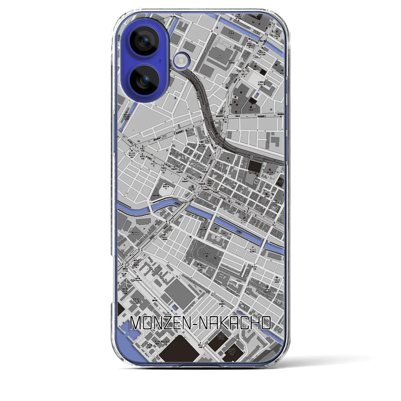 【門前仲町(東京都)】地図柄iPhoneケース(クリアタイプ)