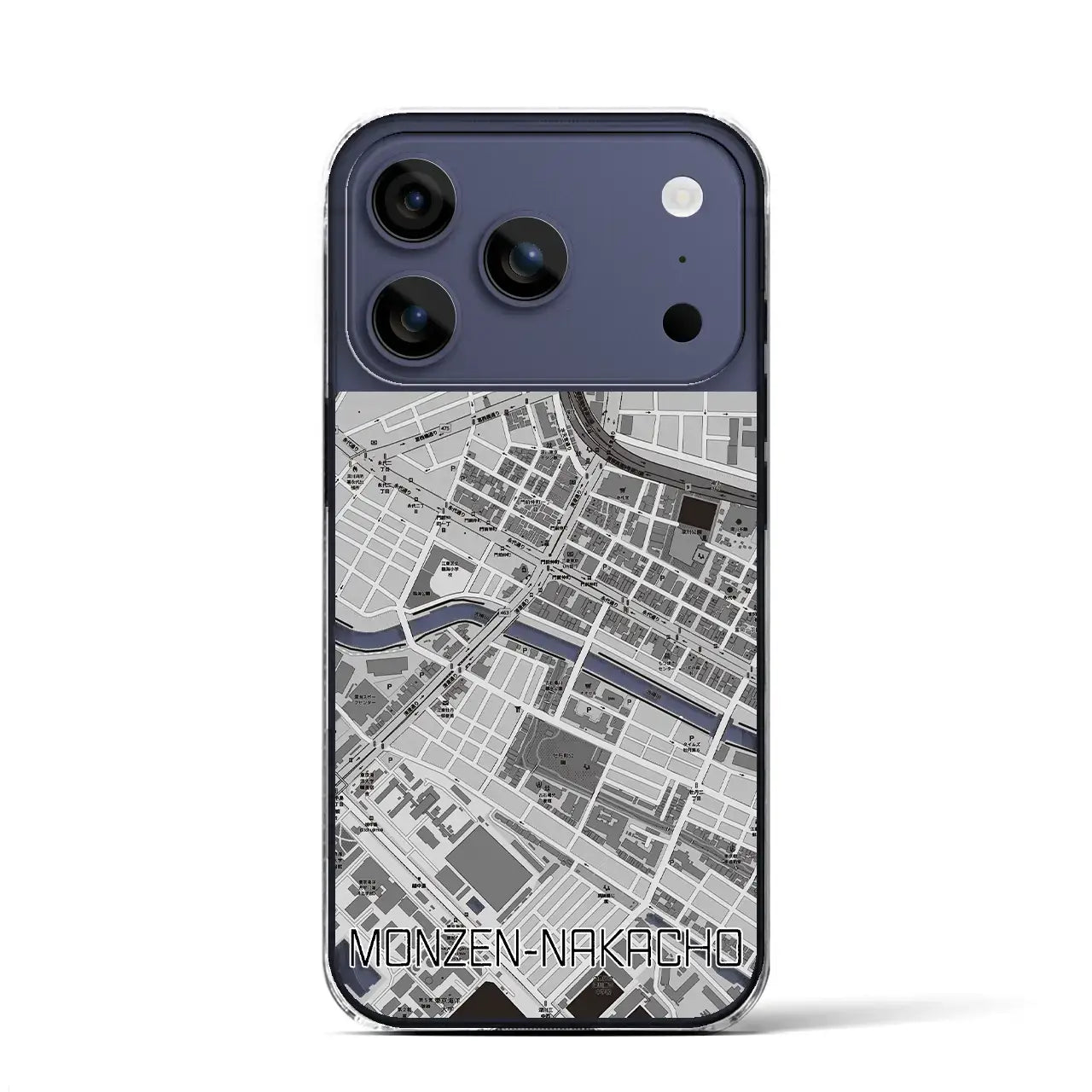 【門前仲町(東京都)】地図柄iPhoneケース(クリアタイプ)