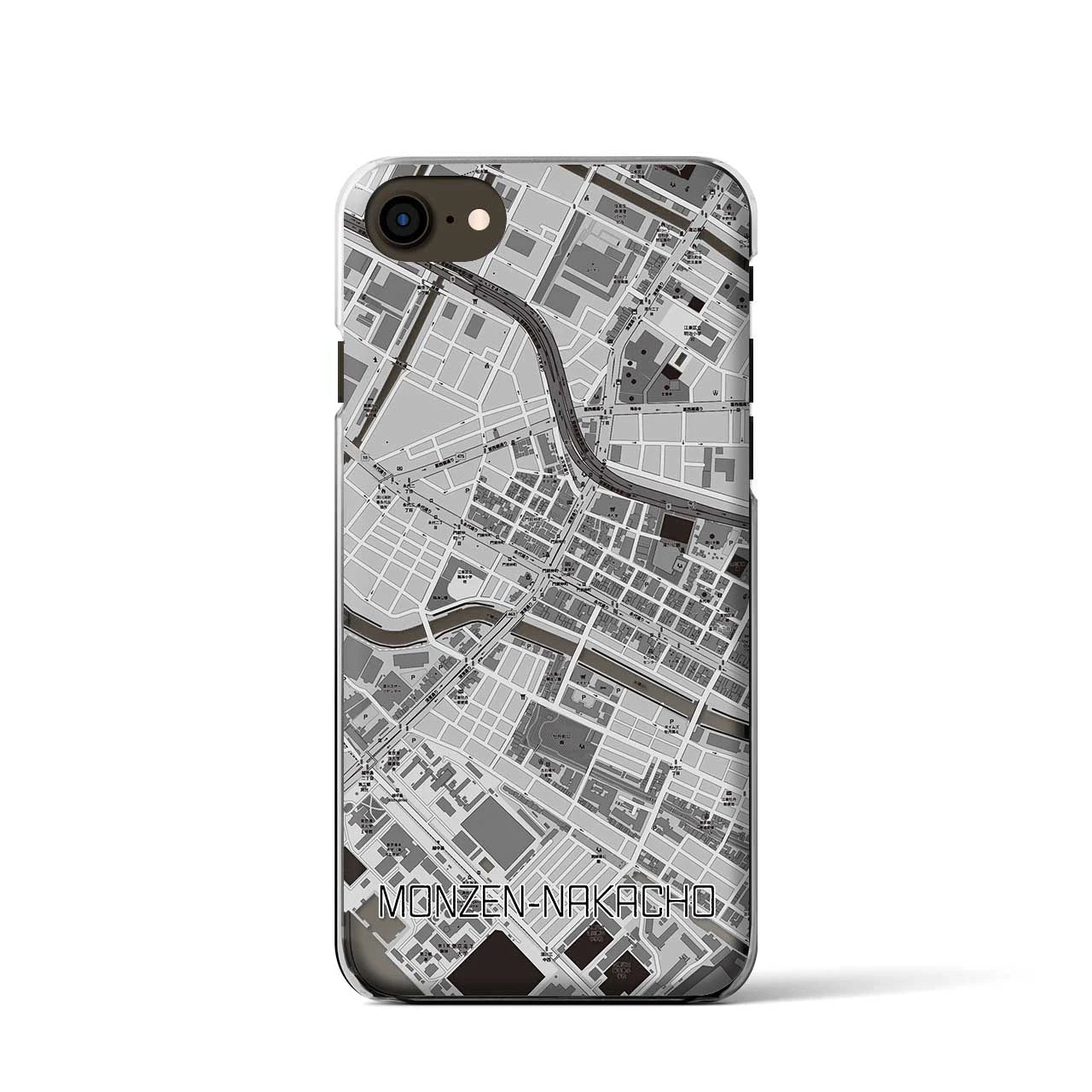 【門前仲町(東京都)】地図柄iPhoneケース(クリアタイプ)