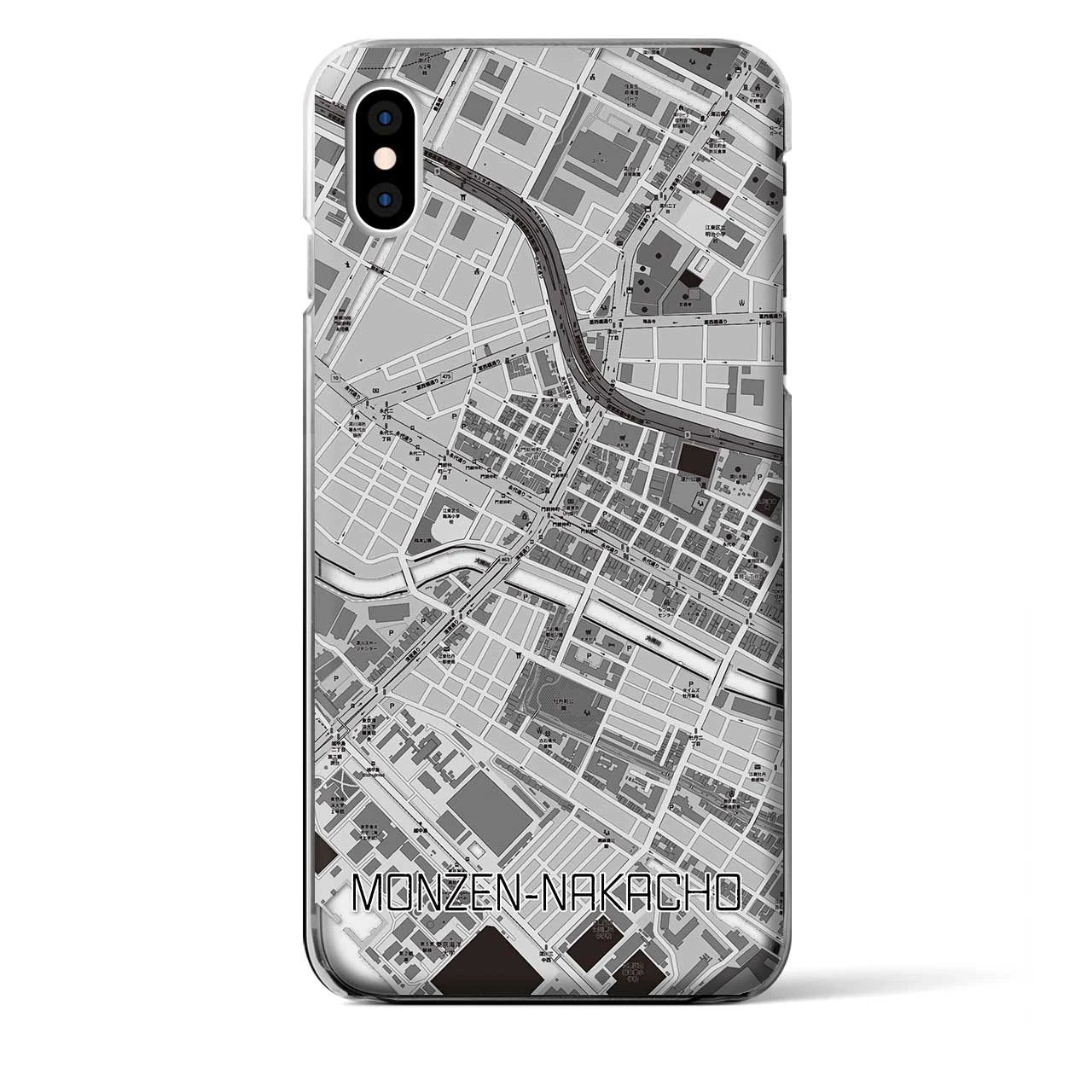 【門前仲町(東京都)】地図柄iPhoneケース(クリアタイプ)