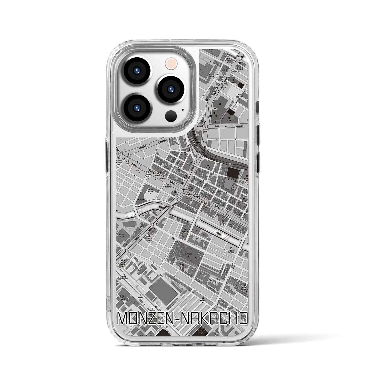 【門前仲町(東京都)】地図柄iPhoneケース(MagSafeタイプ)