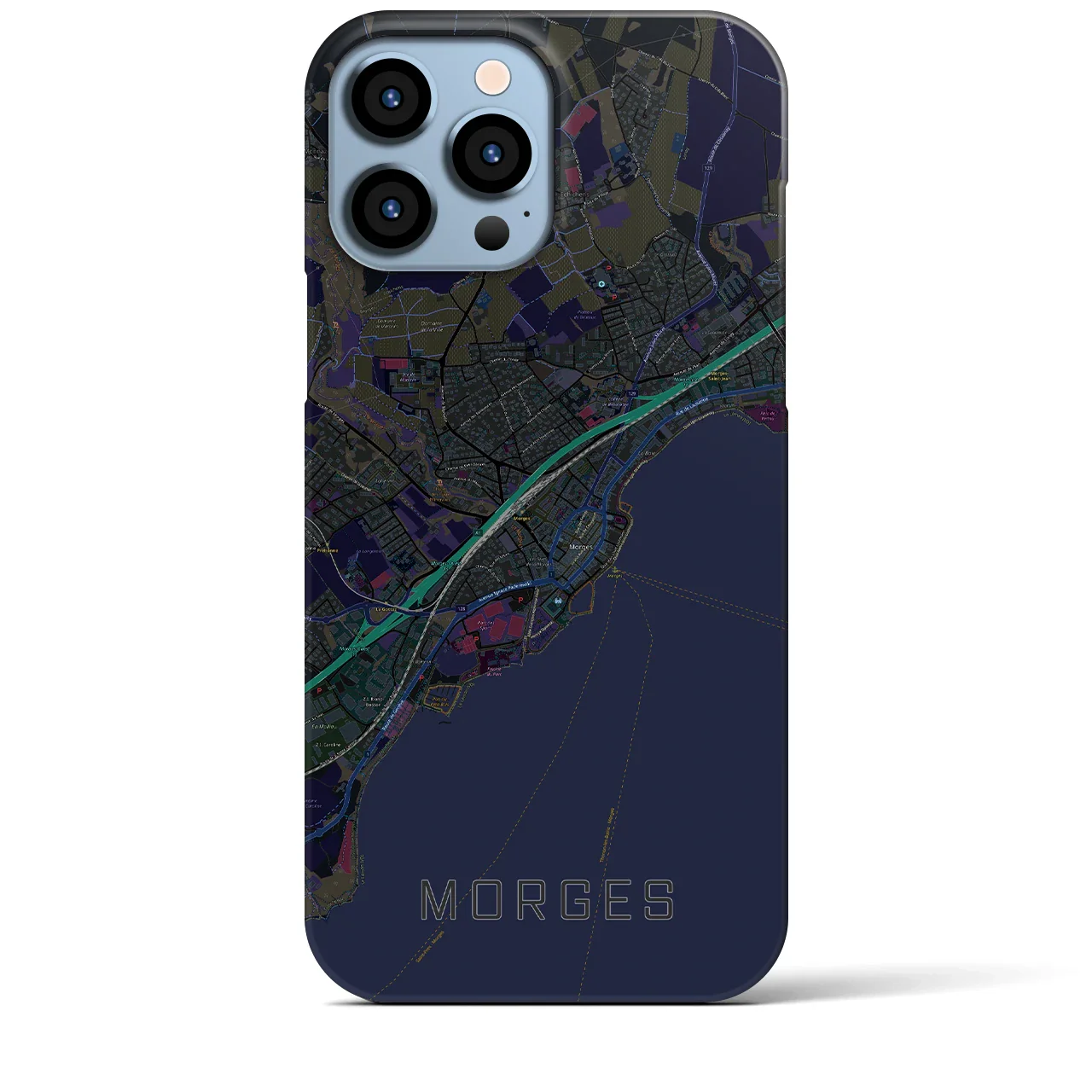 【モルジュ(スイス)】地図柄iPhoneケース(バックカバータイプ)