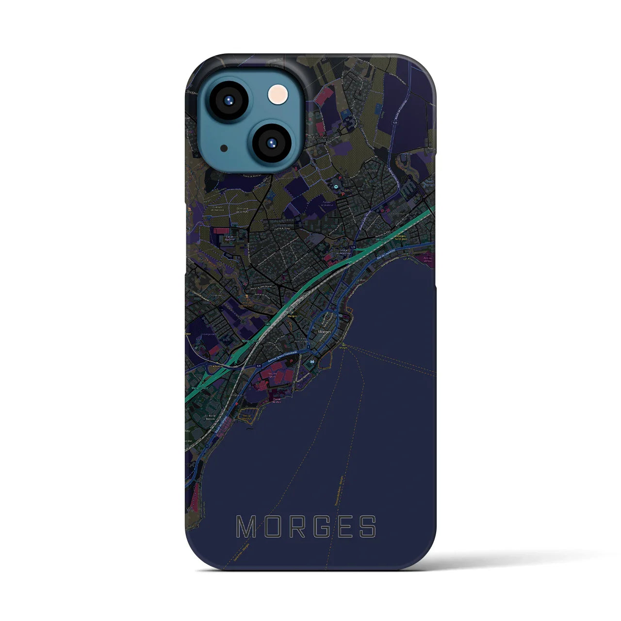 【モルジュ(スイス)】地図柄iPhoneケース(バックカバータイプ)