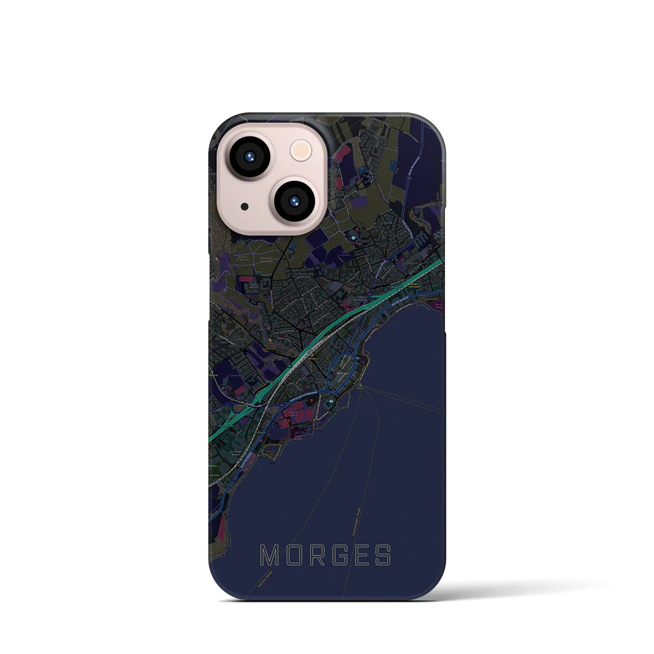 【モルジュ(スイス)】地図柄iPhoneケース(バックカバータイプ)