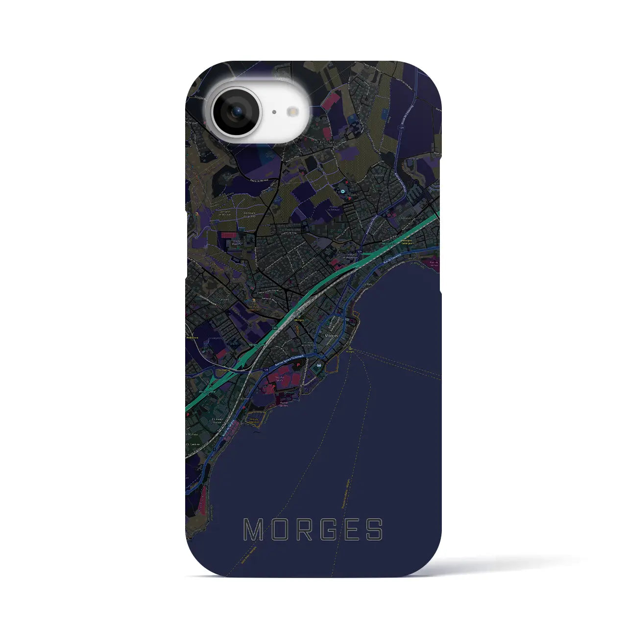 【モルジュ(スイス)】地図柄iPhoneケース(バックカバータイプ)