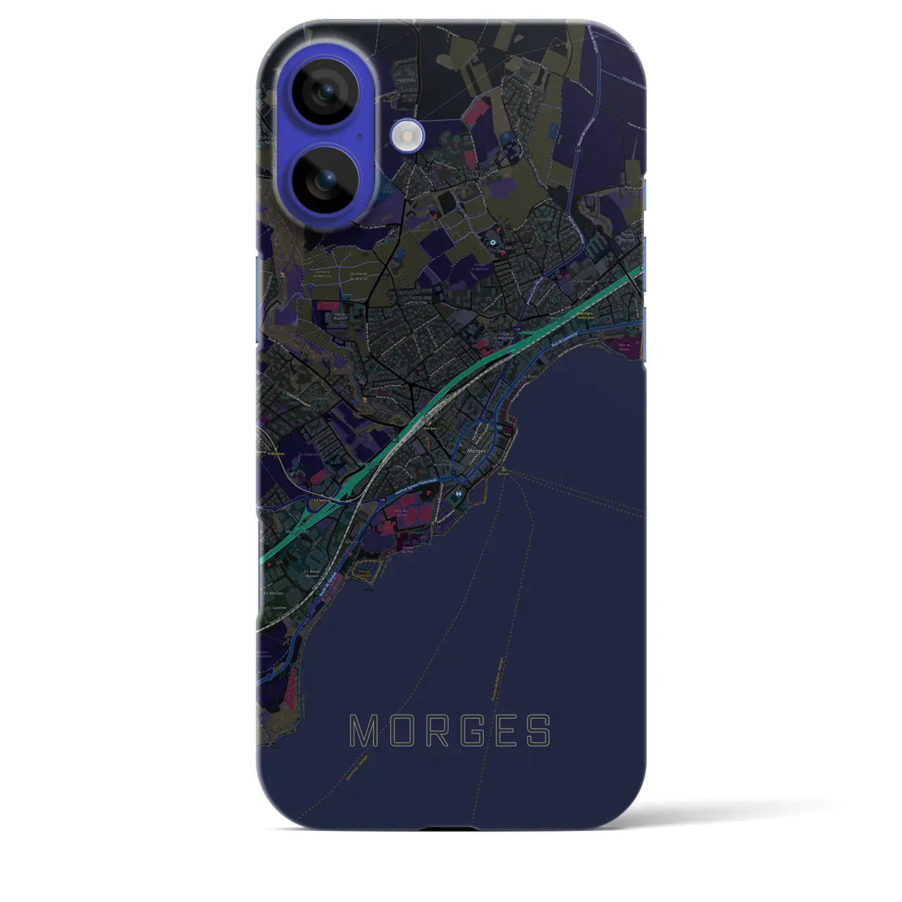 【モルジュ(スイス)】地図柄iPhoneケース(バックカバータイプ)